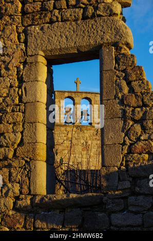 Europa, Francia, Lozère la Garde Guérin, coulcher de soleil Foto Stock