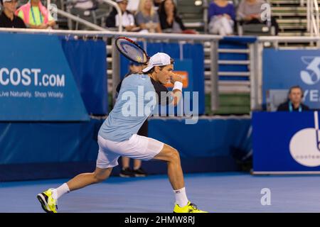 Delray Beach, Stati Uniti. 11th Feb 2022. Tommy Haas (GER) visto in azione durante l'ATP Champions, Legends Tour al Delray Beach Open 2022 in Florida. Punteggio finale; Tommy Haas 1:0 Jan-Michael Gambill. Credit: SOPA Images Limited/Alamy Live News Foto Stock