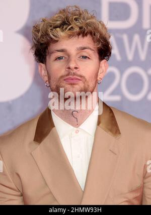 08 feb 2022 - Londra, Inghilterra, Regno Unito - Tom Grennan partecipa AI BRIT Awards 2022, O2 Arena *SOLO PER USO EDITORIALE* Foto Stock