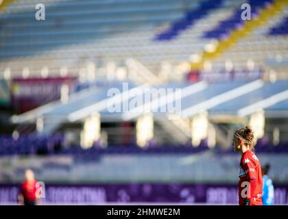 Firenze, Europa. 12th Feb 2022. Firenze, Italy, February 12 2022 Katja Schroffenegger (1 ACF Fiorentina) in azione durante la partita Coppa Italia Femminile tra ACF Fiorentina ed Empoli Ladies allo Stadio Artemio Franchi di Firenze Michele Finessi/SPP Credit: SPP Sport Press Photo. /Alamy Live News Foto Stock