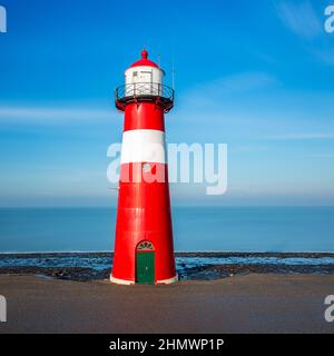 leuchtturm a westkapelle am meer Foto Stock