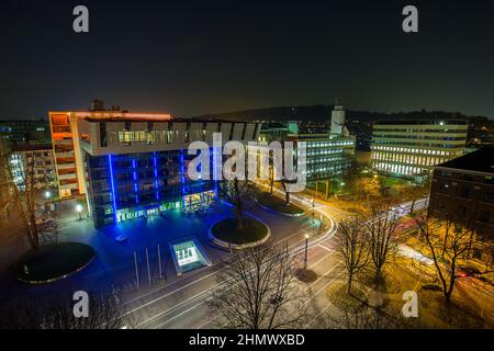 RWTH Aachen Campus di notte Foto Stock