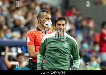 Abu Dhabi, Emirati Arabi Uniti. 12th Feb 2022. Abu Dhabi, Emirati Arabi Uniti, febbraio 12th 2021 Abel Fereirra durante la finale di calcio della Coppa del mondo FIFA Club 2021 tra Chelsea e Palmeiras al Mohammed Bin Zayed Stadium di Abu Dhabi, Emirati Arabi Uniti. Richard Callis/SPP Credit: SPP Sport Press Photo. /Alamy Live News Foto Stock