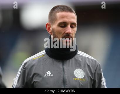 Huddersfield, Inghilterra, 12th febbraio 2022. Conor Hourihane di Sheffield Utd durante la partita del campionato Sky Bet al John Smith's Stadium di Huddersfield. Il credito d'immagine dovrebbe leggere: Simon Bellis / Sportimage Credit: Sportimage/Alamy Live News Foto Stock