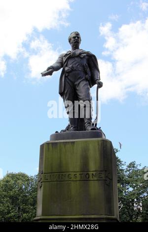 Statua di David Livingstone, in East Princes Street Gardens, 1876 opere di Amelia Robertson Hill, Edimburgo, Scozia, Regno Unito Foto Stock