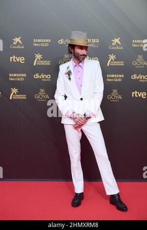12 febbraio 2022, Valencia, Valencia, Spagna: Leyva partecipa al premio Goya 36th - Red Carpet al Palau de les Arts Reina Sofia il 12 febbraio 2022 a Valencia, Spagna (Credit Image: © Jack Abuin/ZUMA Press Wire) Foto Stock