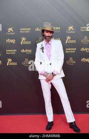 12 febbraio 2022, Valencia, Valencia, Spagna: Leyva partecipa al premio Goya 36th - Red Carpet al Palau de les Arts Reina Sofia il 12 febbraio 2022 a Valencia, Spagna (Credit Image: © Jack Abuin/ZUMA Press Wire) Foto Stock