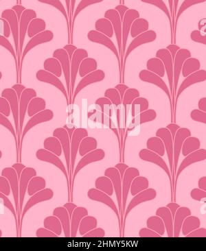 Art Deco Gatsby in stile vintage Pink Flower motivo senza cuciture Illustrazione Vettoriale