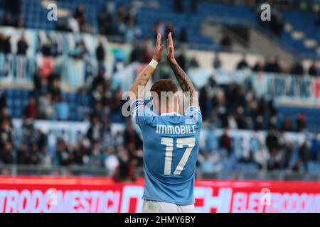 Roma, Roma, Italia. 12th Feb 2022. Ciro immobile della SS LAZIO durante la Serie Italiana Una partita di calcio 2021/22 tra S.S. Lazio e Bologna FC all'Olimpico Stadium di Roma, Italia, il 12th febbraio 2022 (Credit Image: © Raffaele conti/Pacific Press via ZUMA Press Wire) Foto Stock