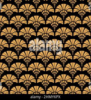 Design Geometric Gatsby Art Deco Gold Pattern Illustrazione Vettoriale