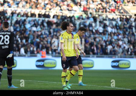 Roma, Italia. 12th Feb 2022. Italia. Calcio: Allo Stadio Olimpico Lazio ha battuto Bologna 3-0 per la partita 25th della Serie A. nella foto: Theate (Photo by Paolo Pizzi/Pacific Press) Credit: Pacific Press Media Production Corp./Alamy Live News Foto Stock