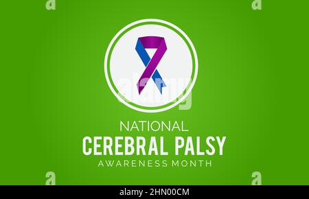 Mese di sensibilizzazione sulla paralisi cerebrale. Modello vettoriale per banner, cartoncino, poster, sfondo. Illustrazione Vettoriale