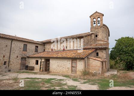 Antica Pieve di San Gregorio, Montone, alta Valle del Tevere, Umbria, Italia Foto Stock