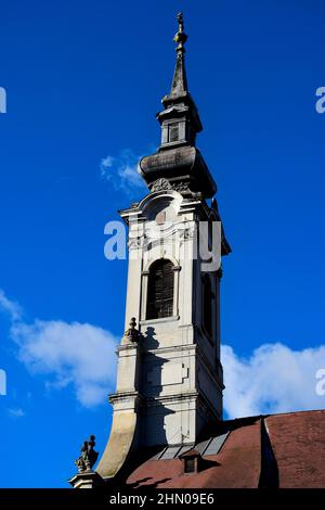 Miskolc, una grande città dell'Ungheria settentrionale: Chiesa barocca ortodossa, una volta per la popolazione greca e serba Foto Stock