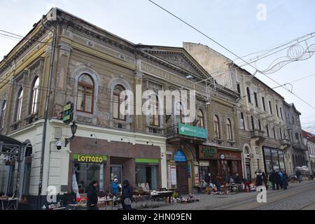 Miskolc, una grande città dell'Ungheria settentrionale: Nella via Szechenyi Foto Stock