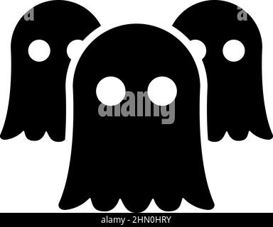 Spiriti Ghosts icona colore nero vettore illustrazione immagine stile piatto semplice Illustrazione Vettoriale