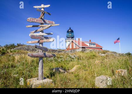 Stazione delle luci di Seguin Island Foto Stock