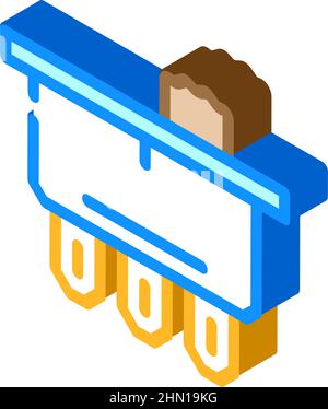 interruttore elettrico unipolare a doppia corsa icona isometrica illustrazione vettoriale Illustrazione Vettoriale