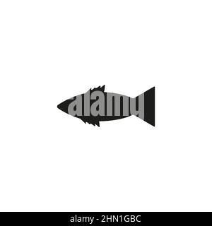 Colore del modello icona pesce modificabile. Simbolo di pesce segno vettore isolato su sfondo bianco. Illustrazione Vettoriale