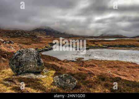 Loch Aineort su South Uist nelle Ebridi Esterne Foto Stock