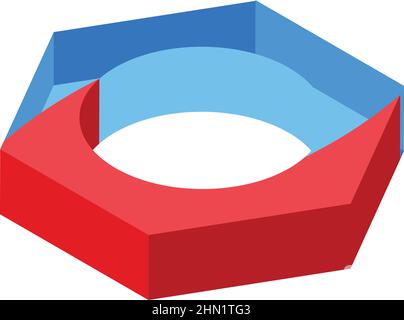 Icona del magnete di percezione visiva vettore isometrico. Illusione della memoria. Visione sensoriale Illustrazione Vettoriale