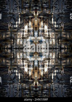 Increspature e riflessi nel fiume Cherwell a Oxford - visualizzazione astratta T9 Foto Stock