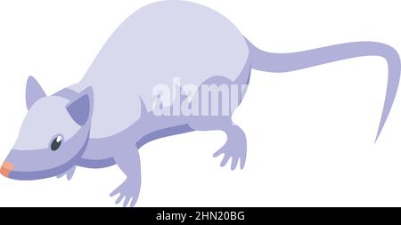 Icona mouse da laboratorio vettore isometrico. Animale di ratto. Esperimento mouse Illustrazione Vettoriale