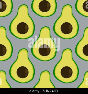 Avocado modello senza cuciture per tessuti e tessuti e confezionamento e regali e carte e biancheria Foto Stock