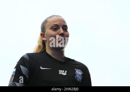 BIRMINGHAM, REGNO UNITO. FEB 13th Emily Ramsey di Birmingham City ha ritratto durante la partita Barclays fa Women's Super League tra Birmingham City e Tottenham Hotspur a St Andrews, Birmingham Domenica 13th Febbraio 2022. (Credit: Kieran Riley | MI News) Credit: MI News & Sport /Alamy Live News Foto Stock