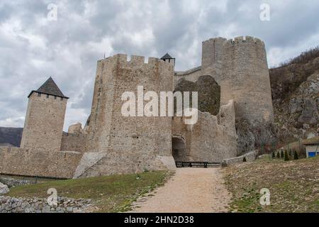 Fortezza di Golubac a Golubac, Serbia Foto Stock