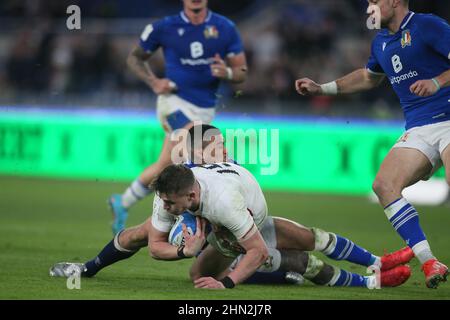 Roma, Italia. 13th Feb 2022. Roma, Italia - 13,02 2022: FREDDIE STEWARD (INGHILTERRA) in azione durante il Guinness Six Nations Test Match 2022, Italia contro Inghilterra allo stadio olimpico di Roma. Credit: Independent Photo Agency/Alamy Live News Foto Stock