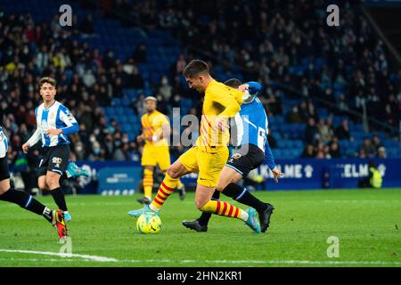 el Prat, Spagna, 13, Febbraio, 2022. Spagnolo la Liga: RCD Espanyol / FC Barcellona. Credit: Joan Gosa/Joan Gosa Credit: JGB/Alamy Live News Foto Stock