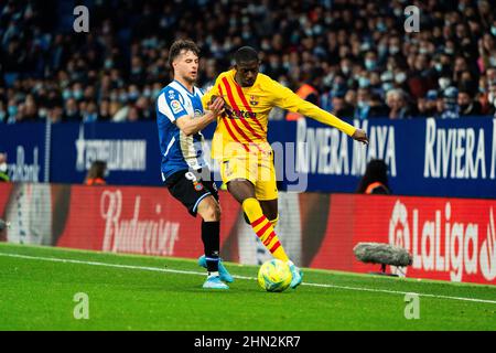 el Prat, Spagna, 13, Febbraio, 2022. Spagnolo la Liga: RCD Espanyol / FC Barcellona. Credit: Joan Gosa/Joan Gosa Credit: JGB/Alamy Live News Foto Stock