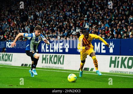 el Prat, Spagna, 13, Febbraio, 2022. Spagnolo la Liga: RCD Espanyol / FC Barcellona. Credit: Joan Gosa/Joan Gosa Credit: JGB/Alamy Live News Foto Stock