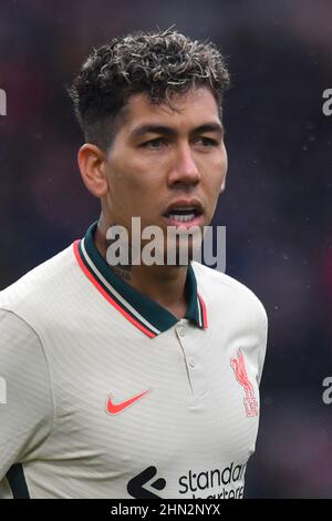 Burnley, Regno Unito. 13th Feb 2022. Roberto Firmino di Liverpool durante la partita della Premier League a Turf Moor, Burnley, Regno Unito. Data foto: Domenica 13 febbraio 2022. Photo credit should Read: Anthony Devlin Credit: Anthony Devlin/Alamy Live News Foto Stock