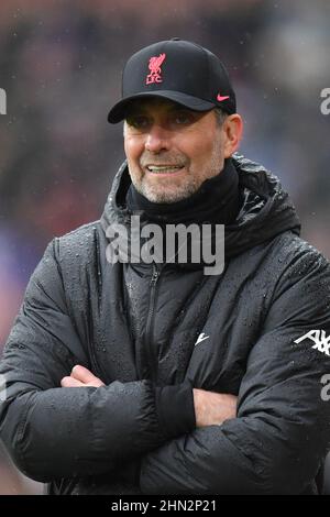 Burnley, Regno Unito. 13th Feb 2022. Il direttore di Liverpool Jurgen Klopp durante la partita della Premier League a Turf Moor, Burnley, Regno Unito. Data foto: Domenica 13 febbraio 2022. Photo credit should Read: Anthony Devlin Credit: Anthony Devlin/Alamy Live News Foto Stock