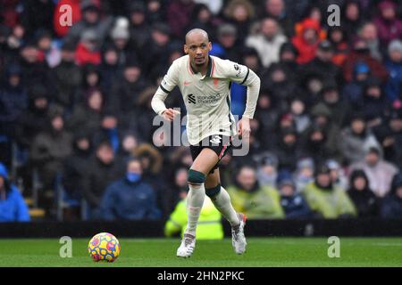 Burnley, Regno Unito. 13th Feb 2022. Fabinho di Liverpool durante la partita della Premier League a Turf Moor, Burnley, Regno Unito. Data foto: Domenica 13 febbraio 2022. Photo credit should Read: Anthony Devlin Credit: Anthony Devlin/Alamy Live News Foto Stock