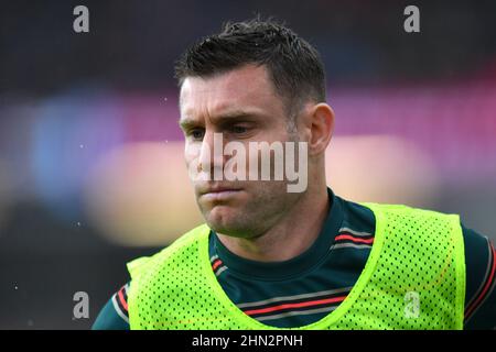 Burnley, Regno Unito. 13th Feb 2022. James Milner di Liverpool durante la partita della Premier League a Turf Moor, Burnley, Regno Unito. Data foto: Domenica 13 febbraio 2022. Photo credit should Read: Anthony Devlin Credit: Anthony Devlin/Alamy Live News Foto Stock