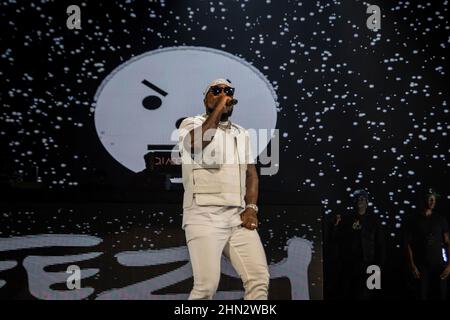 Sunrise, Stati Uniti. 12th Feb 2022. Jay Wayne Jenkins, noto con il suo nome di scena Jeezy si esibisce durante il tour Legendz of the Streetz Miami del 2022 alla FLA Live Arena. Credit: SOPA Images Limited/Alamy Live News Foto Stock