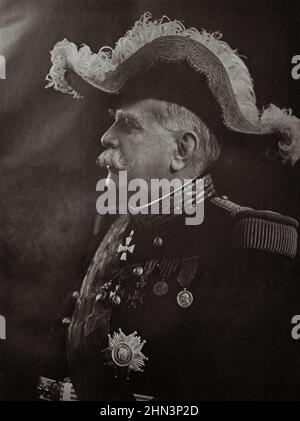 Foto d'epoca del maresciallo Joseph Joffre. Joseph Jacques Césaire Joffre (1852-1931) è stato un generale francese che ha servito come comandante in capo della Francia per Foto Stock