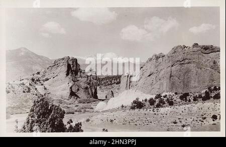 Foto d'epoca di Colorado Springs Pikes Peak, Nationalpark, Garden of the Gods. Colorado, Stati Uniti. 1930s Foto Stock