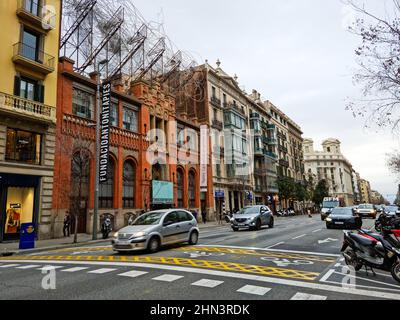 Fundacio Antoni Tapies, Carrer Arago, Barcellona, Catalogna, Spagna Foto Stock