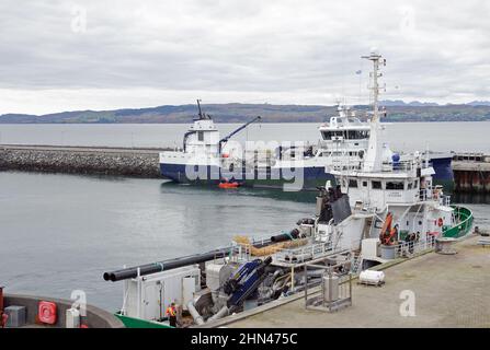 Mallaig, Scozia, Regno Unito- 04 ottobre 2019. Molo e porto di Mallaig, Highland scozzese Foto Stock