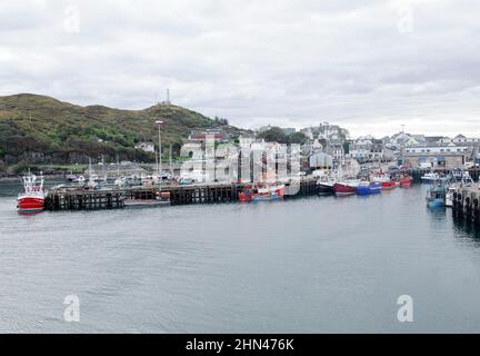 Mallaig, Scozia, Regno Unito- 04 ottobre 2019. Molo e porto di Mallaig, Highland scozzese Foto Stock