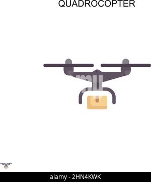 Icona vettoriale semplice Quadrocopter. Modello di disegno del simbolo di illustrazione per l'elemento dell'interfaccia utente mobile Web. Illustrazione Vettoriale