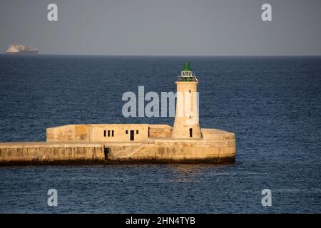 Faro di Sant'Elmo Valletta, Malta Foto Stock