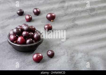 Euterpe oleracea - Acai frutto della Manaca delle Palme Foto Stock