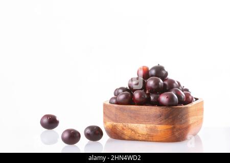 Euterpe oleracea - Acai frutto della Manaca delle Palme Foto Stock