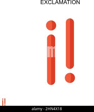 Icona del vettore semplice esclamativo. Modello di disegno del simbolo di illustrazione per l'elemento dell'interfaccia utente mobile Web. Illustrazione Vettoriale