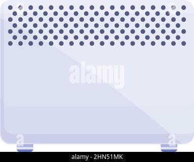 Vettore cartoon con icona vettoriale centrale. Radiatore elettrico. Riscaldamento della camera Illustrazione Vettoriale